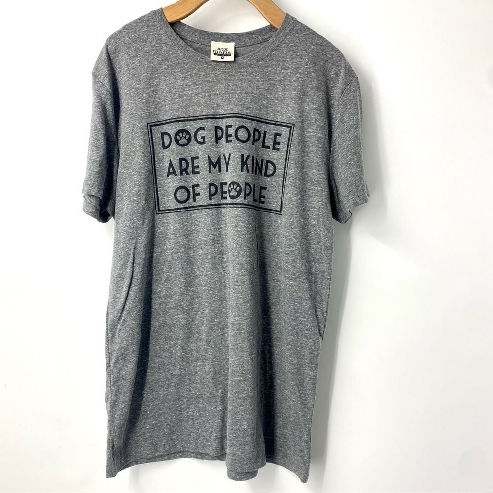 Heathered Grey dog lover graphic t shirt M
